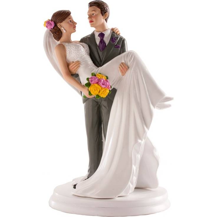 Fotografie Svatební figurka na dort 20cm žena v naruči muže - Dekora