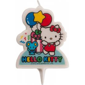Svíčka na dort Hello Kitty 7cm s myškou a balónky - Dekora