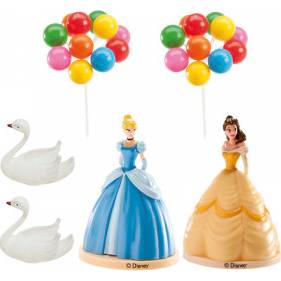 Fotografie Figurka na dort princezny, labutě a balónky - Dekora