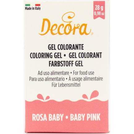 Fotografie Gelová barva světle růžová 28g baby pink - Decora