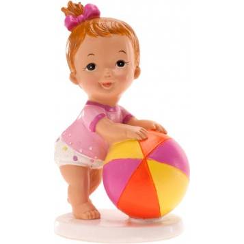 Figurka na dort holčička s míčem 10x7cm - Dekora