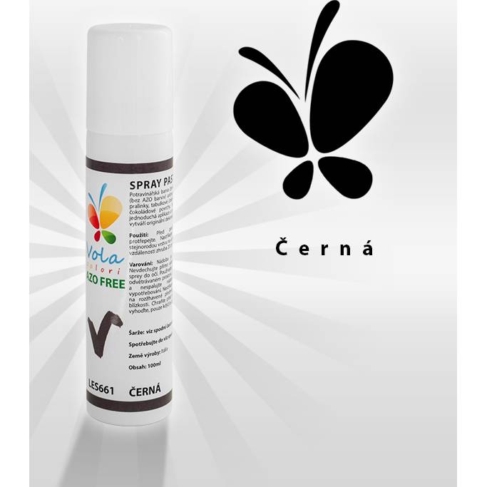 Fotografie Barva ve spreji pastelová na čokoládu AF (černá) 100 ml - Vola colori