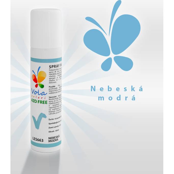 Fotografie Barva ve spreji pastelová na čokoládu AF (nebeská modř) 100 ml - Vola colori