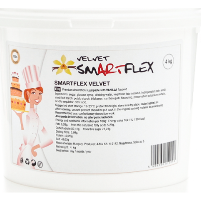 Smartflex Velvet Vanilka 4 kg (Potahovací a modelovací hmota na dorty)