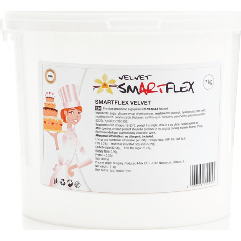 Fotografie Smartflex Velvet Vanilka 7 kg (Potahovací a modelovací hmota na dorty)