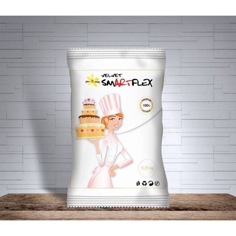 Smartflex Velvet Vanilka 250 g v sáčku (Potahovací a modelovací hmota na dorty)