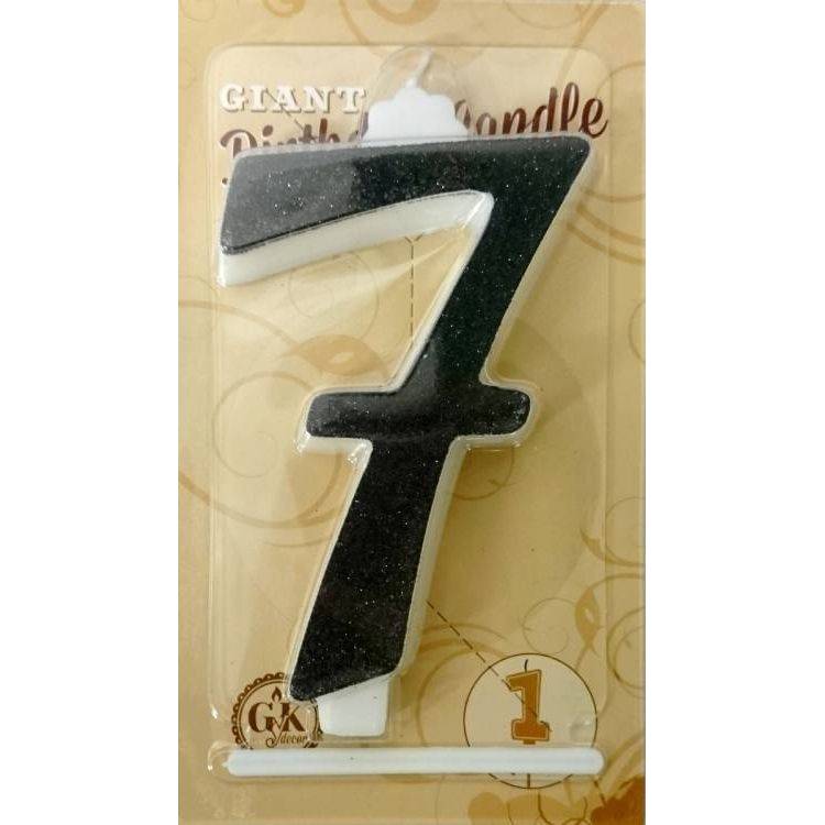 Svíčka velká černá číslo 7 Obrázek