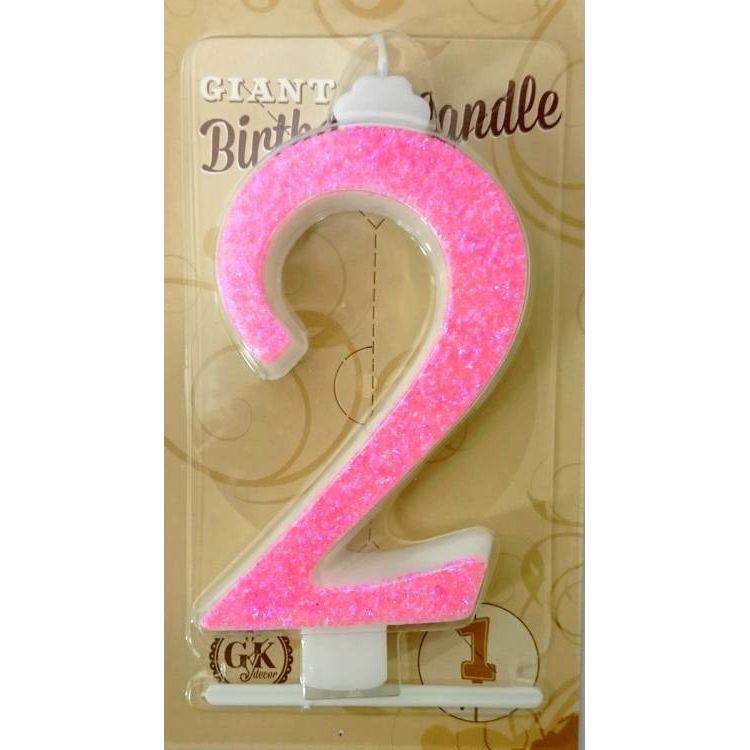 Svíčka velká růžová číslo 2 Obrázek