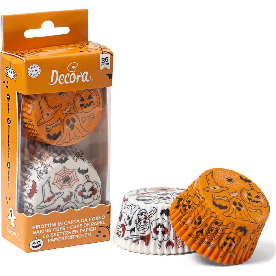 Košíček na muffiny Halloween dýně a duchové 36ks 5x3cm - Decora