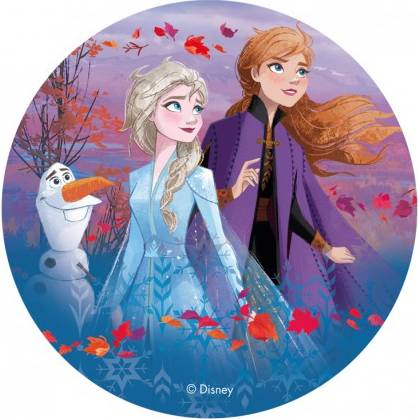 Fotografie Jedlý papír Frozen 2 Anna A Elsa a Olaf 20cm - Dekora