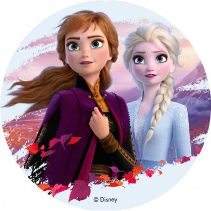 Fotografie Jedlý papír Frozen 2 Anna A Elsa 20cm - Dekora