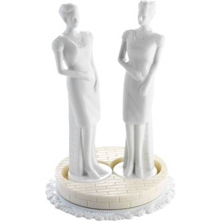 Fotografie Svatební figurka na dort bílá - lesbičky - Gunthart