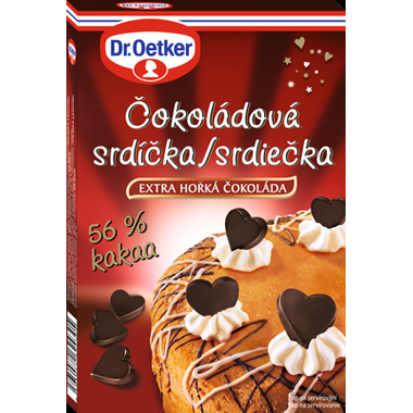 Dr. Oetker Čokoládová srdíčka extra hořká (45 g)