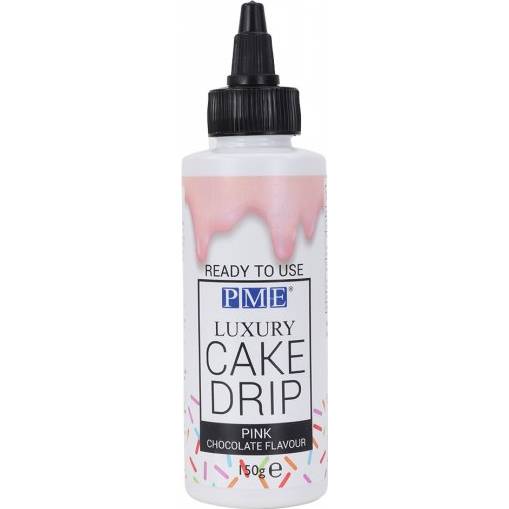 Fotografie Růžová čokoládová poleva Luxury Cake Drip 150g - PME