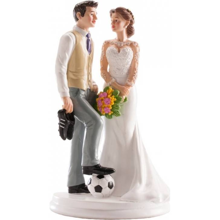 Fotografie Svatební figurka na dort fotbalista 20cm - Dekora