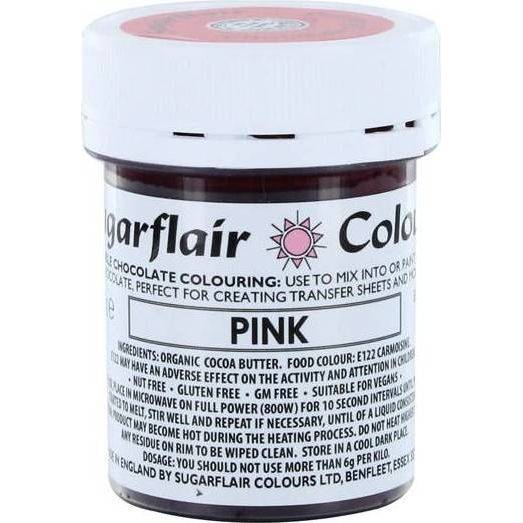 Barva do čokolády na bázi kakaového másla Sugarflair Pink (35 g)