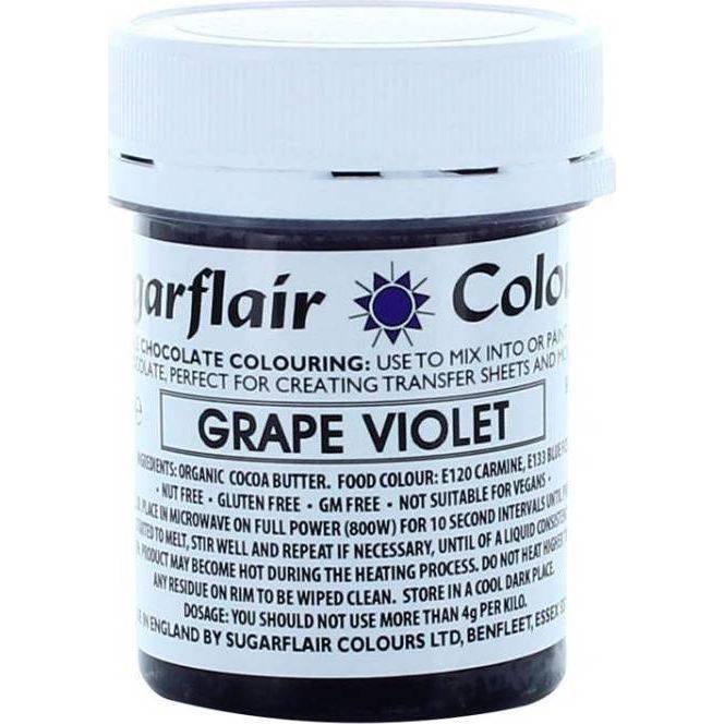 Barva do čokolády na bázi kakaového másla Sugarflair Grape Violet (35 g)