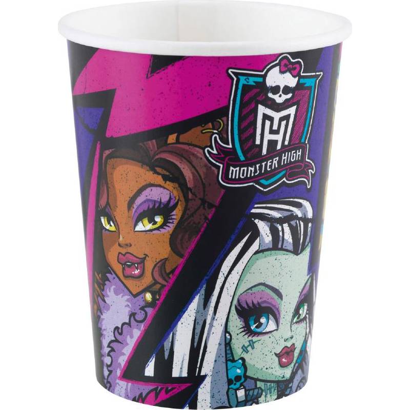 Kelímky papírové 8ks Monster High 266ml - Amscan