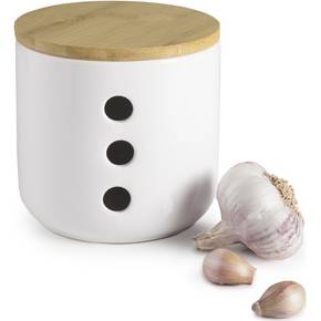 Bílá keramická nádoba na česnek - Ibili