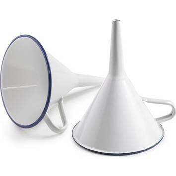 Smaltovaný trychtýř s modrým okrajem - Ibili