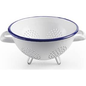 Fotografie Smaltovaný cedník s modrým okrajem - Ibili