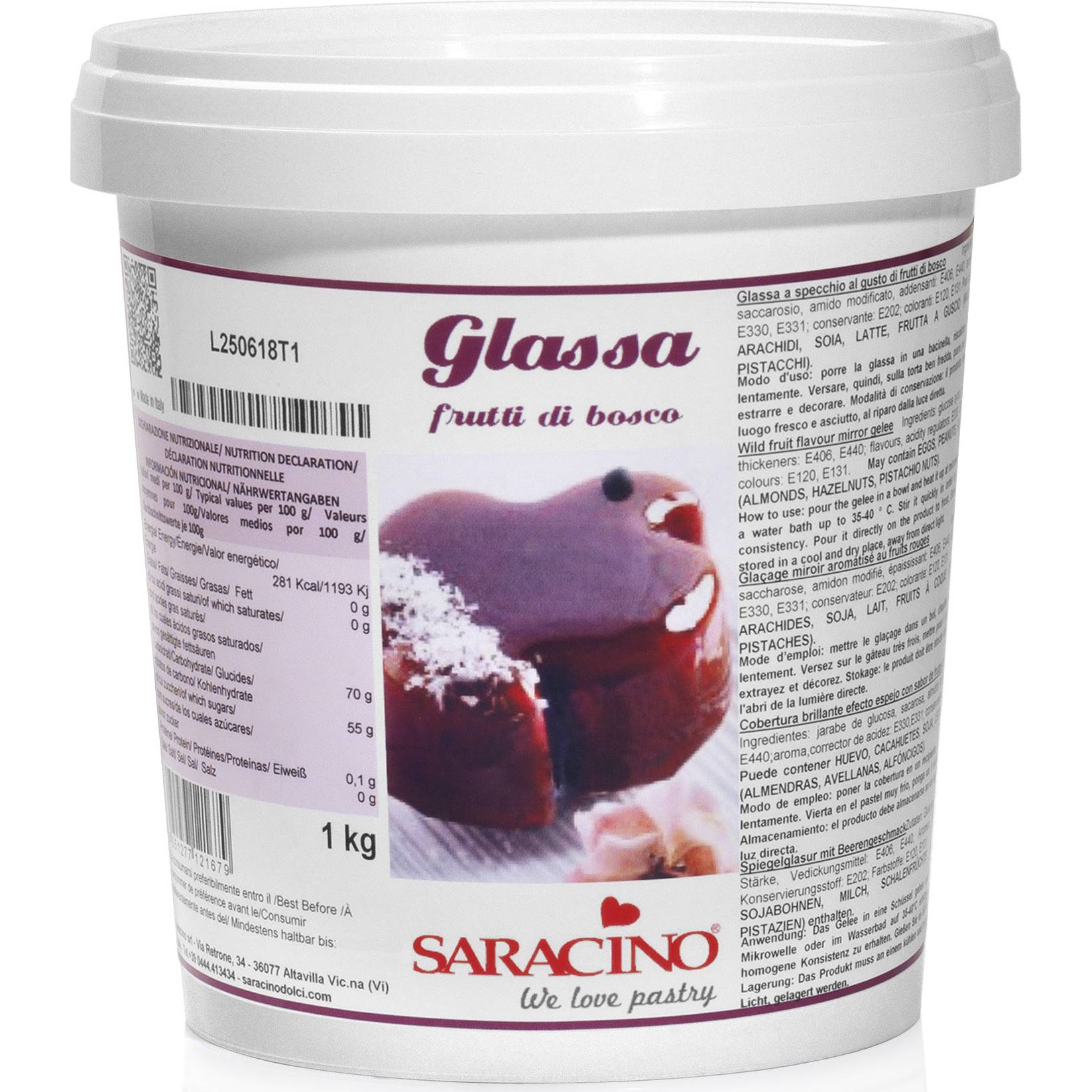 Fotografie Glazura červená 1kg - Saracino