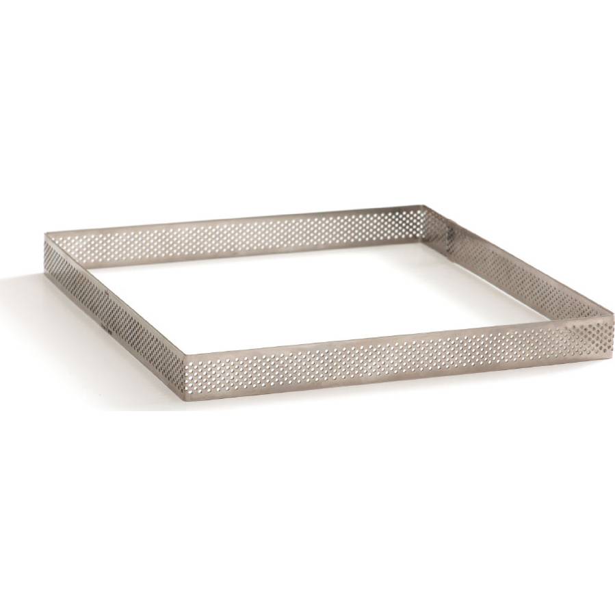 Fotografie Nerezová forma na tartaletky čtverec 10x10x3,5cm Microforata perforovaná - Decora