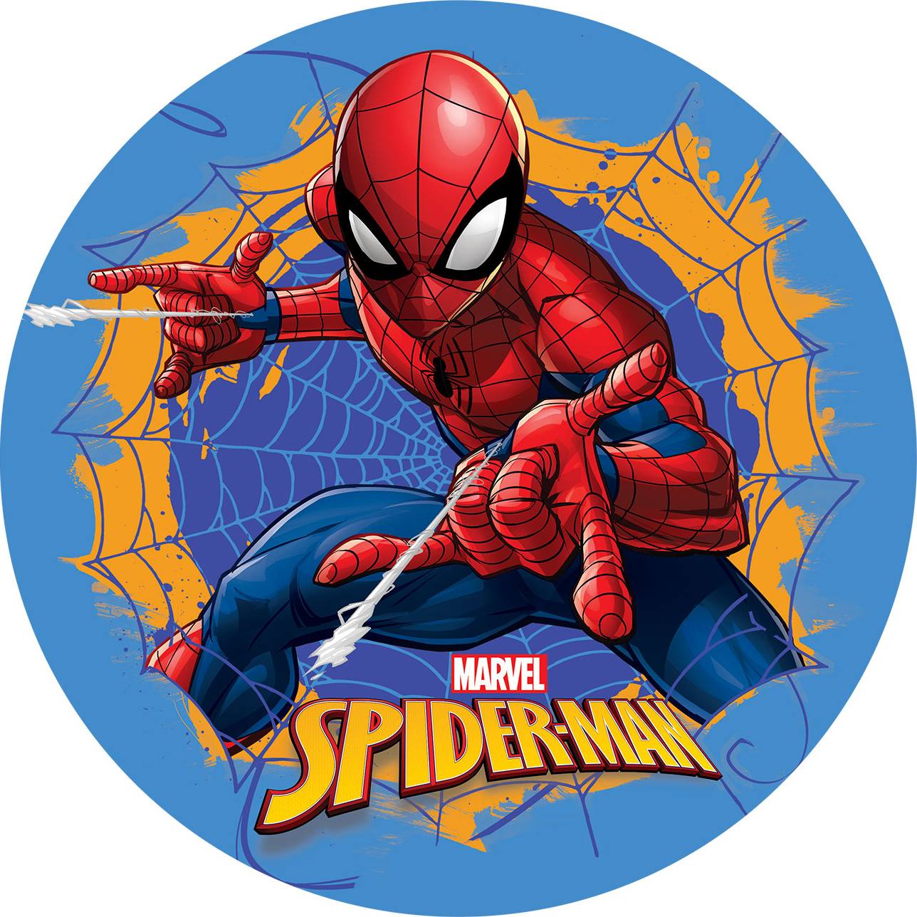 Jedlý papír Spiderman v pavučině 20cm - Dekora