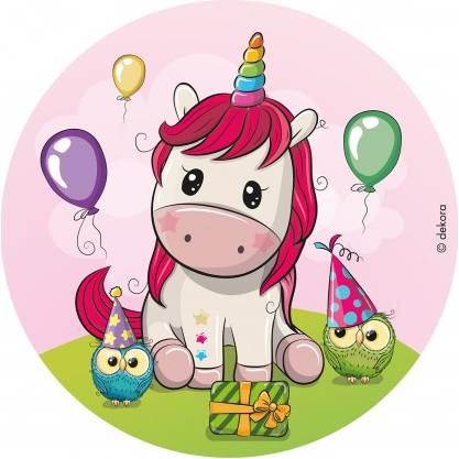 Jedlý papír na dort narozeniny Unicorn 20cm - Dekora
