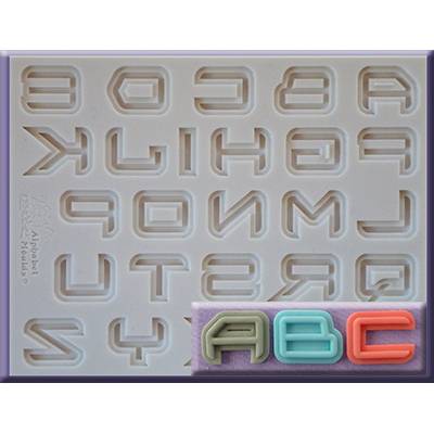 Silikonová formička velká abeceda Sci-fi - Alphabet Moulds