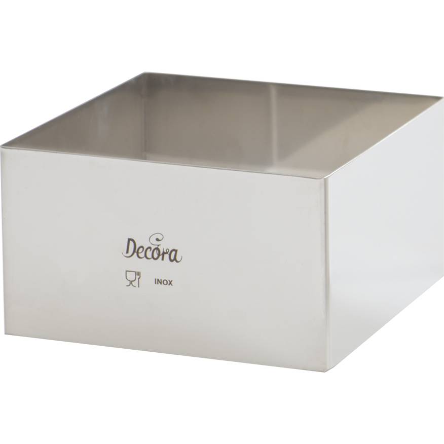Fotografie Dortový ráfek nerezový čtverec 26x26x6cm - Decora