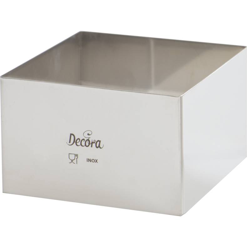Fotografie Dortový ráfek nerezový čtverec 22x22x6cm - Decora