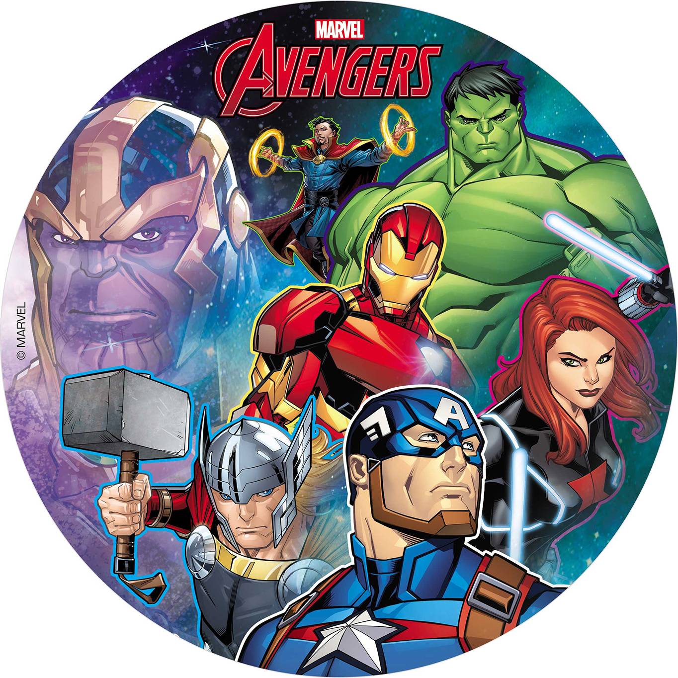 Fotografie Jedlý papír Avengers 20cm - Dekora