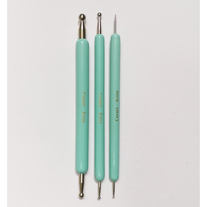 Oboustranné kovové kostice kuličky zelené 3 ks - Cerart