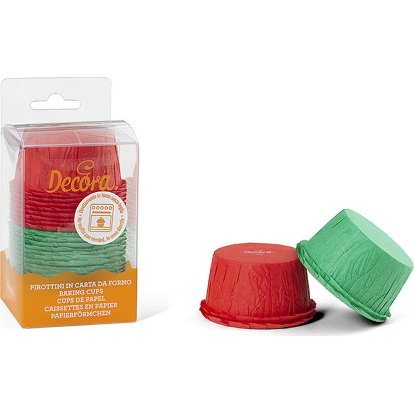 Fotografie Košíček na muffiny zelený a červený celkem 25ks - Decora