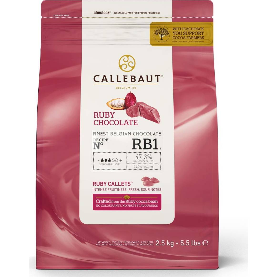 Čokoláda Ruby 2,5kg - Callebaut