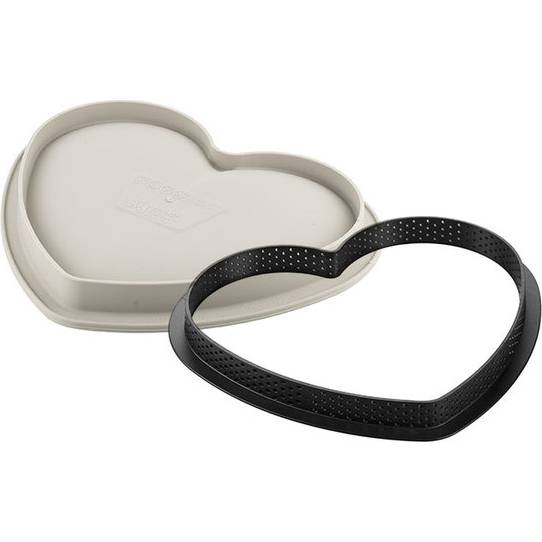 Fotografie Sada na pečení dortu s vykrajovátkem Srdce Silikomart Kit Tarte Mon Amour