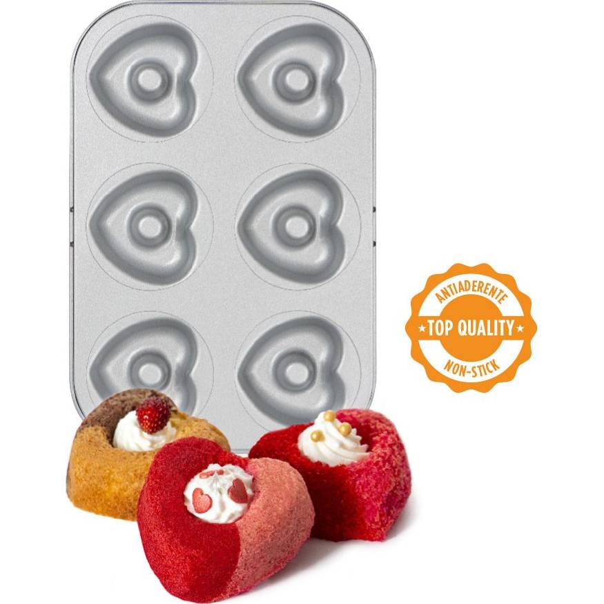 Fotografie Forma na pečení nepřilnavá srdce 27x18cm - Decora