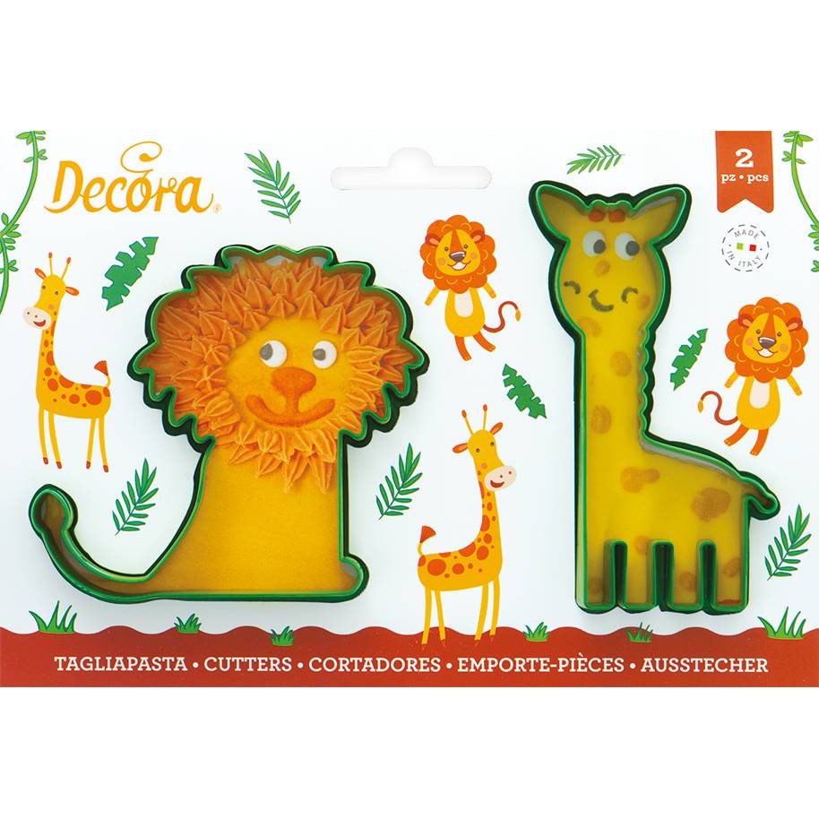 Fotografie Vykrajováka lev a žirafa 2ks - Decora