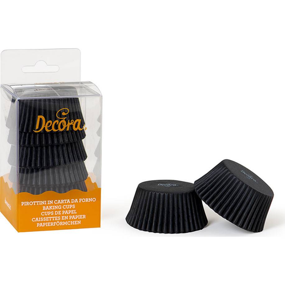 Košíčky na muffiny černé 75ks 5x3,2cm - Decora