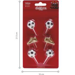 Fotografie Svíčky na dort kopačky a fotbalový míč 6ks - Dekora