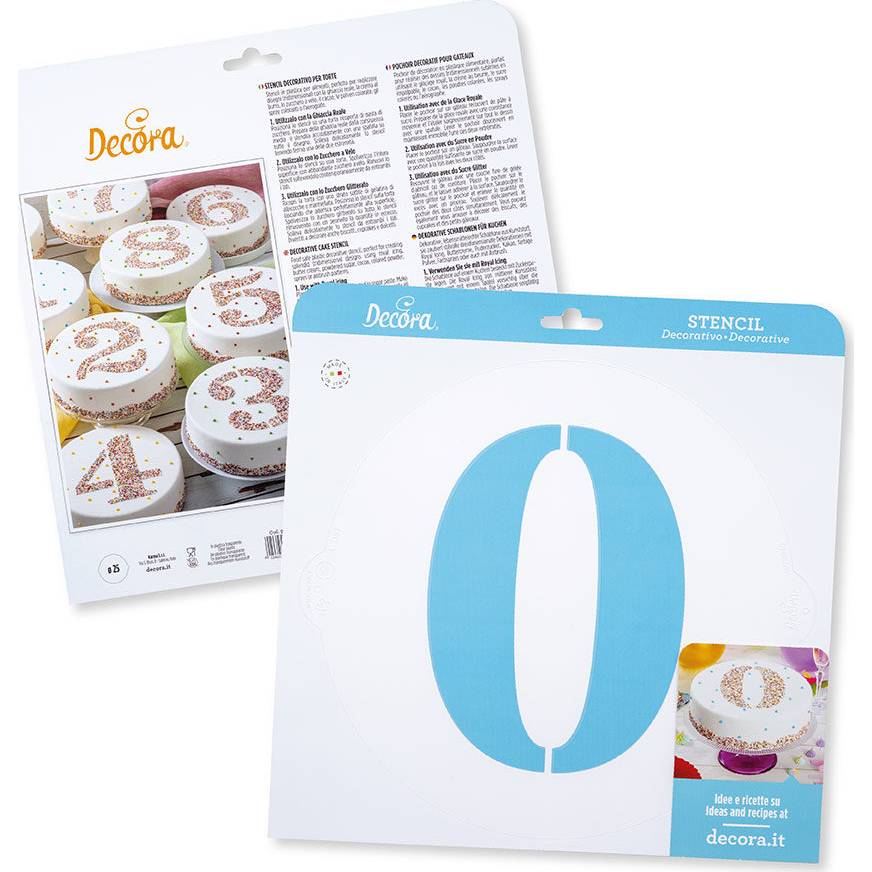 Fotografie Stencil na dort číslo 0 průměr 25cm - Decora