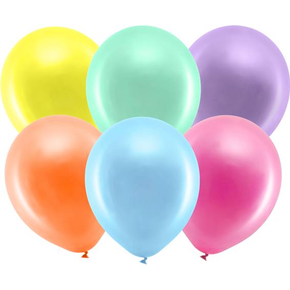 Metalické balónky 23cm 100ks barevné - PartyDeco