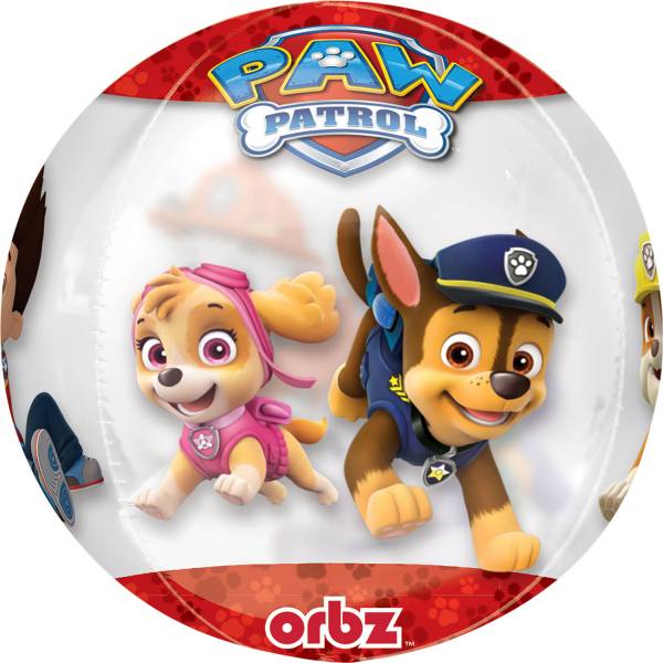 3D Fóliový balónek Orbz "Paw Patrol Chase and Marshall" čirá 38 x 40 cm - Amscan