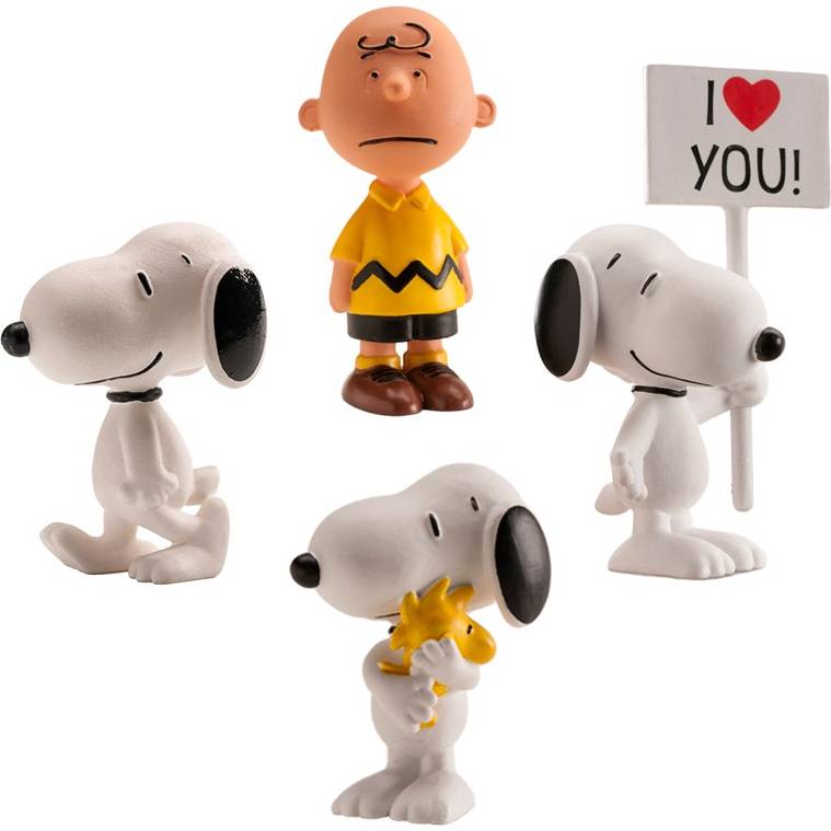 Set figurek Snoopy, 4ks, 5 cm - Dekora