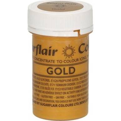 Gelová barva perleťová Sugarflair (25 g) Gold