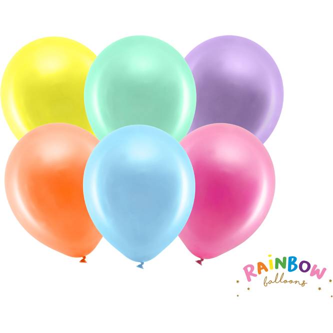 Metalické balónky 23cm 10ks barevné - PartyDeco