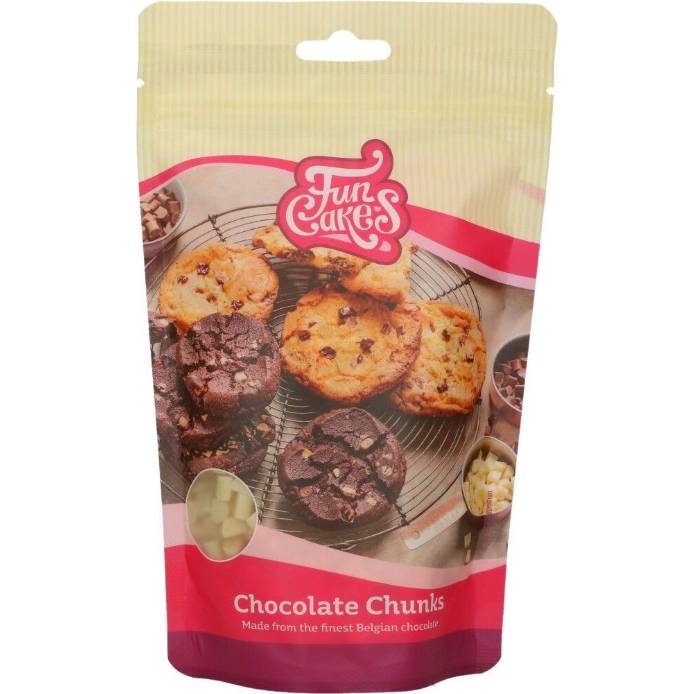 Čokoládové kousky Chunks 350g bílá čokoláda - FunCakes