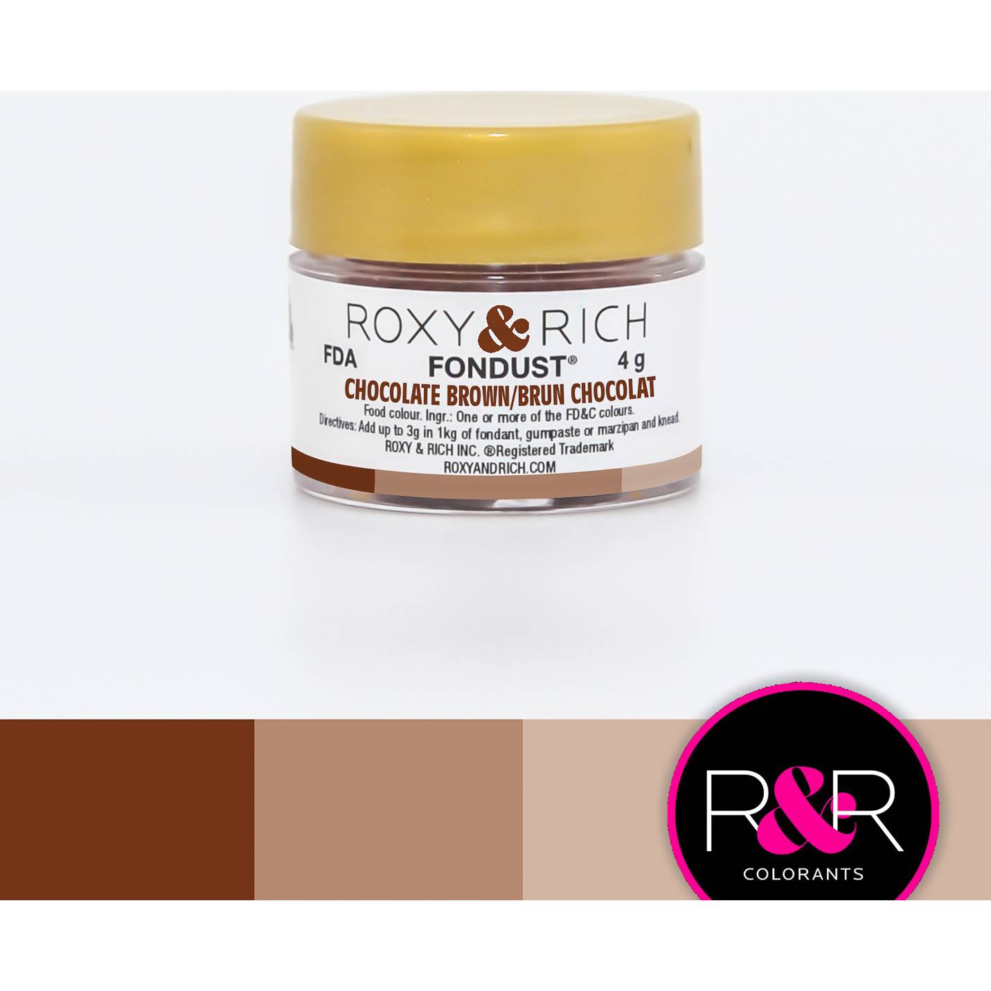 Prachová barva 4g čokoládově hnědá - Roxy and Rich
