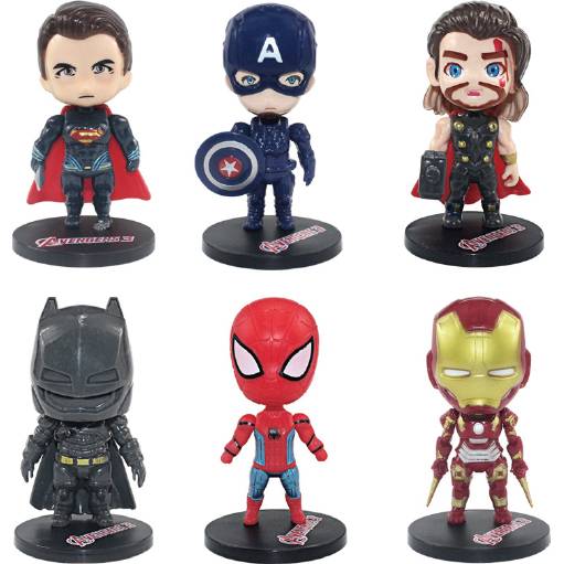 Figurky Marvel a DC Comics Superhrdinové 6 ks - Cakesicq